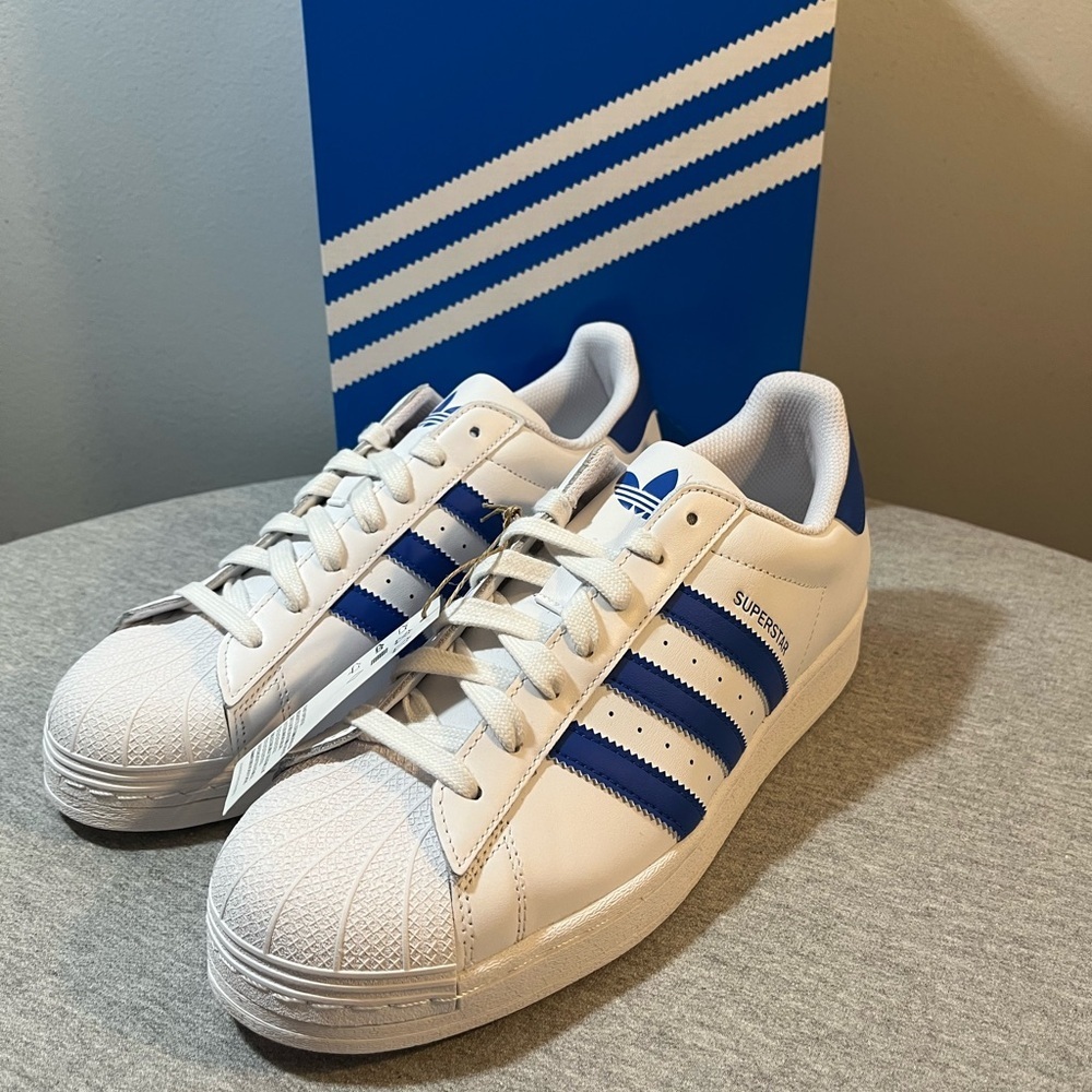 Adidas Superstar Cloud White Blue  Casual Sneakers Men's Shoe Size 10 IG9368​​ - Picture 9 of 12